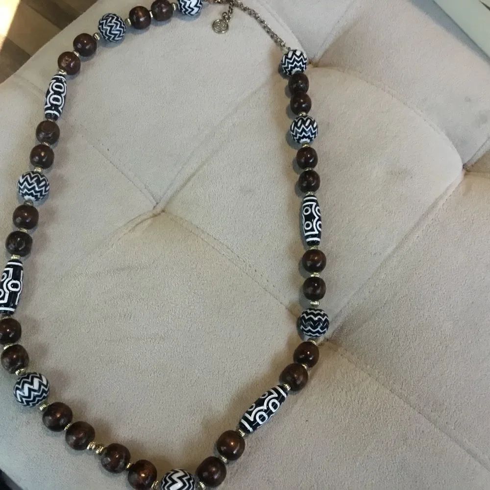 Brown Wooden Beads Necklace